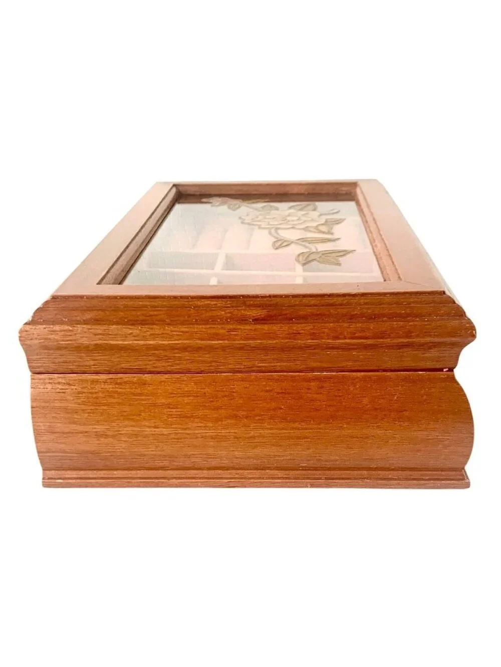Vintage Wooden Jewelry Box Removable Tray Jewellery Box Retro - Picture 8 of 8